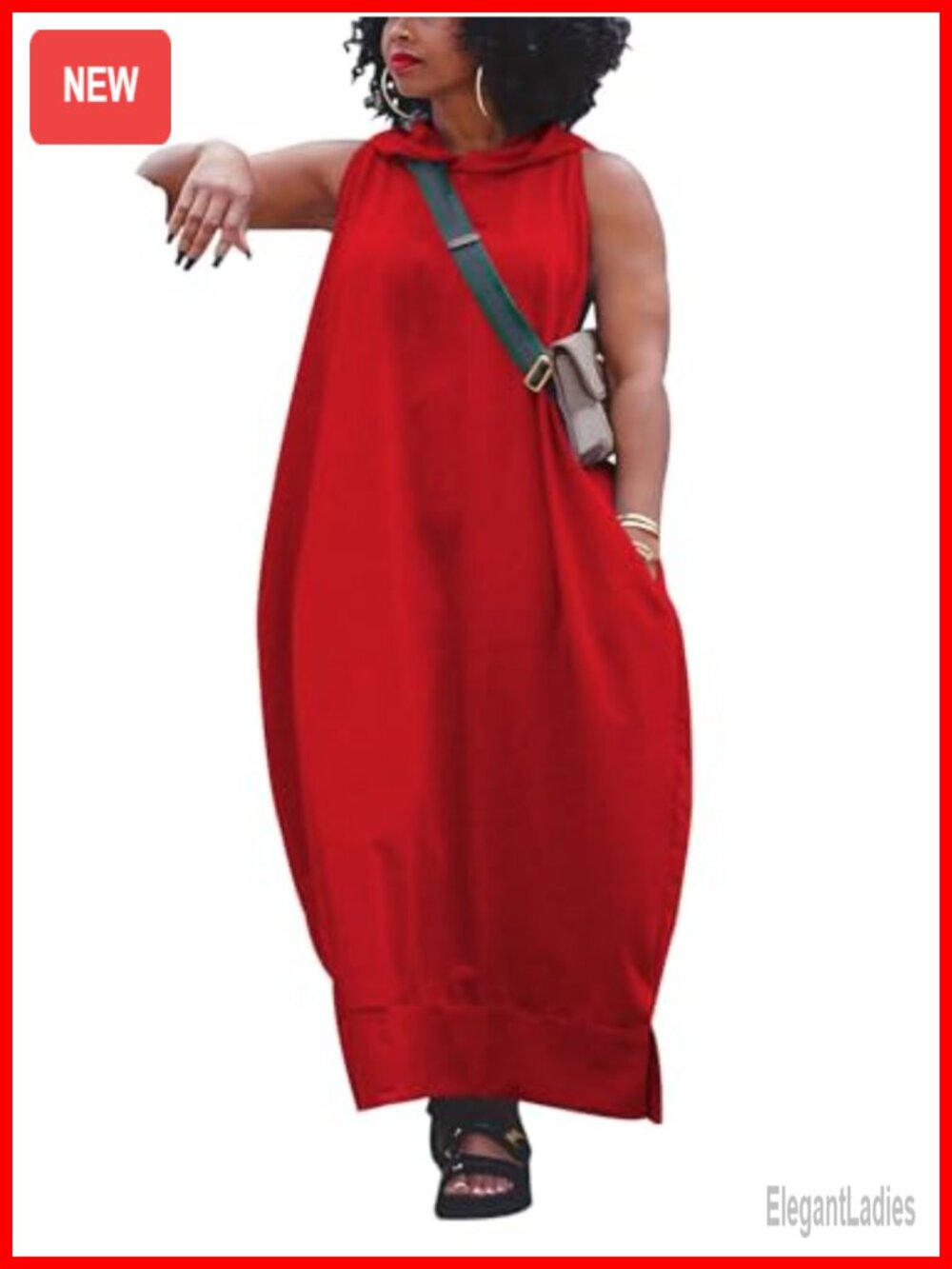 Oversize T-Shirt Dress Sleeveless Maxi with Pockets